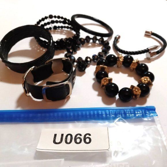 Vintage Goth Style Black Noir Bracelet bundle 7 pc Bundle - Picture 3 of 3